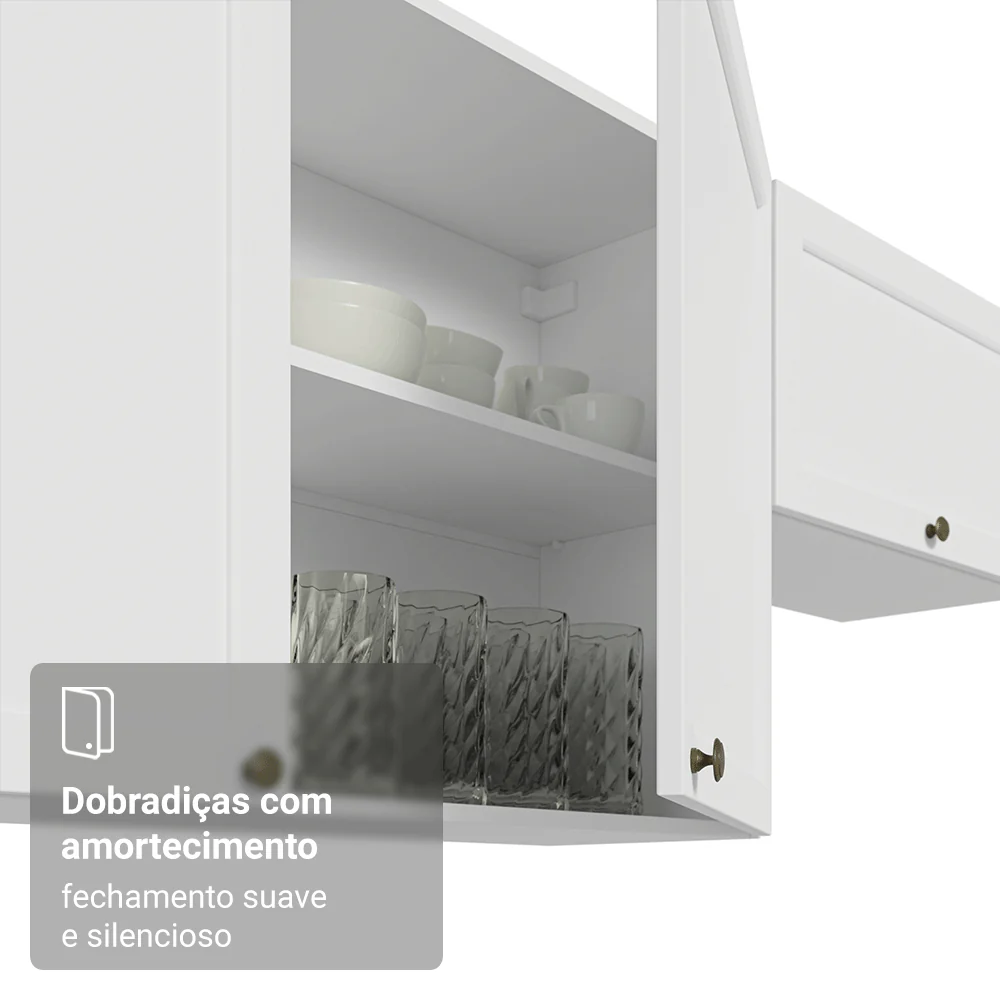 Armário Aéreo 100 cm 1 Porta Basculante Branco Vik Madesa - Image 8