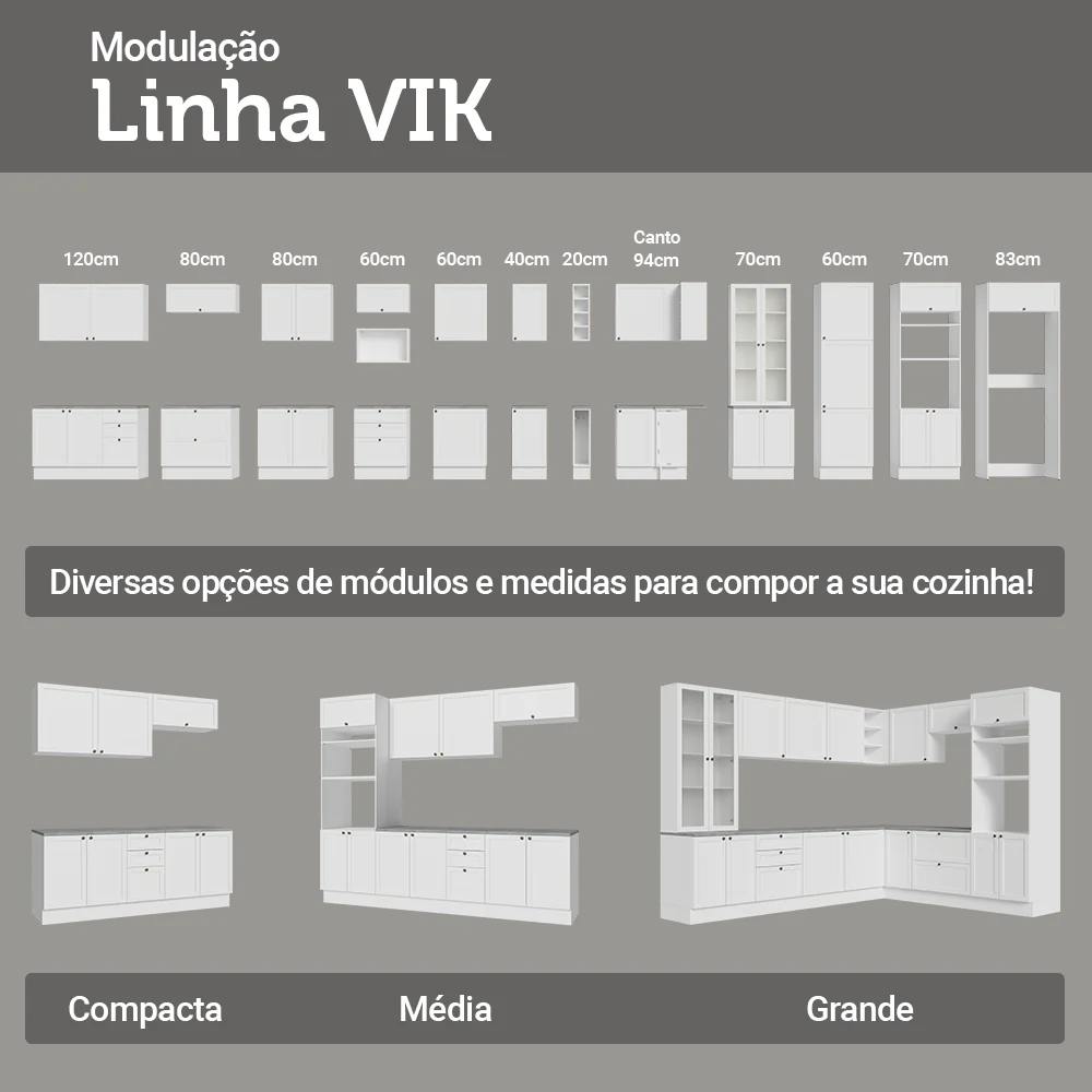Armário Aéreo 100 cm 1 Porta Basculante Branco Vik Madesa - Image 9