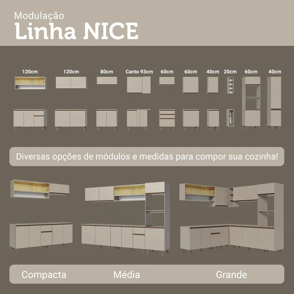 Armário Aéreo 120 cm 2 Portas Crema Nice Madesa - Image 8