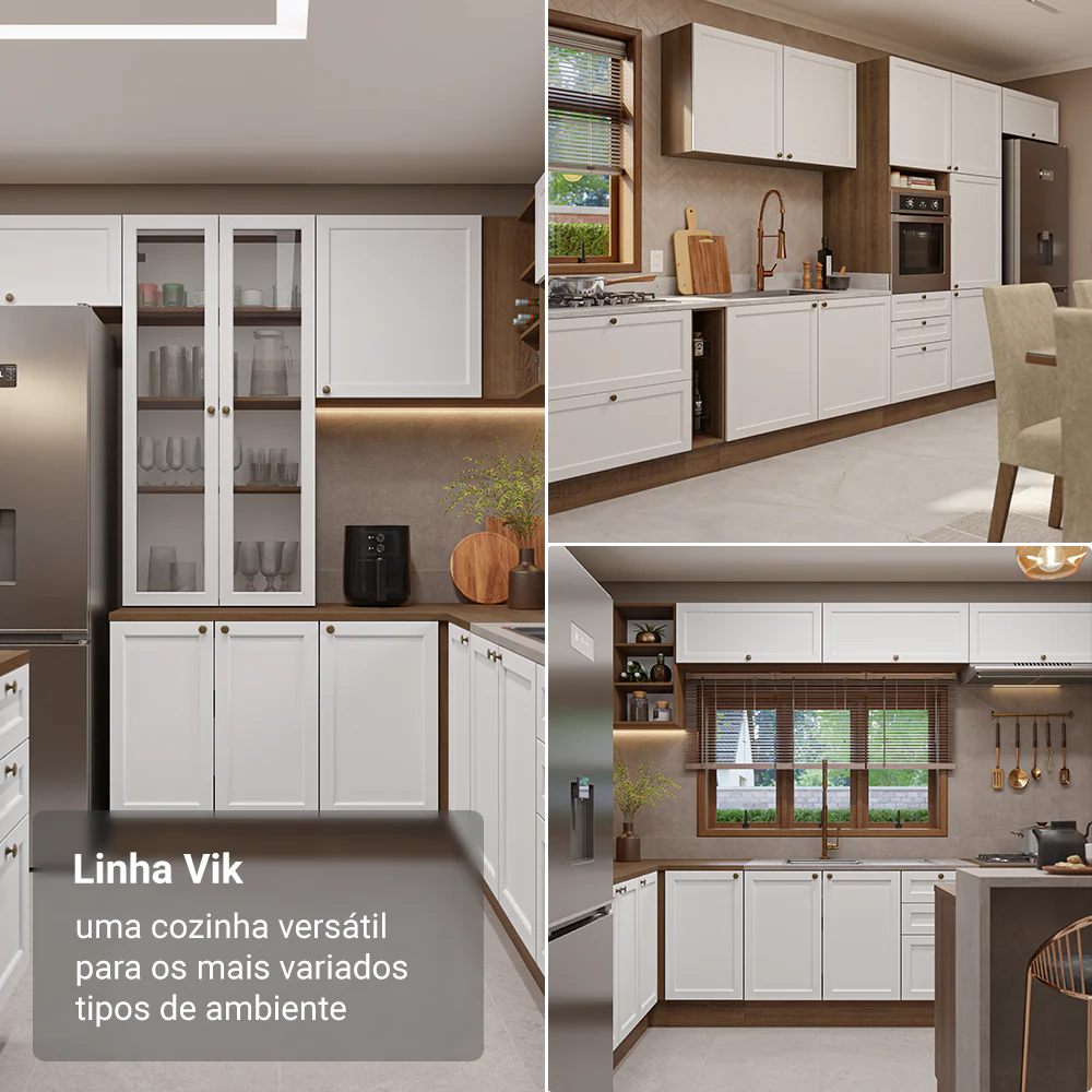 Armário Aéreo 35 cm 1 Porta Rustic/Branco Vik Madesa - Image 6