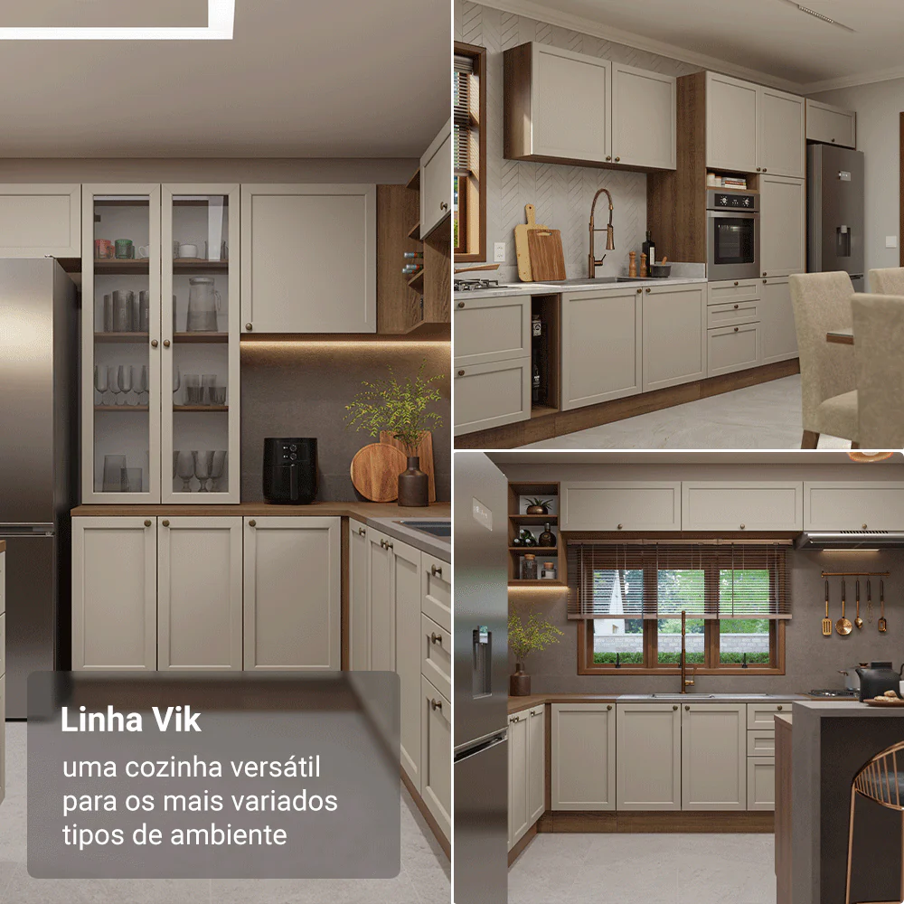 Armário Aéreo 40 cm 1 Porta Rustic/Crema Vik Madesa - Image 5