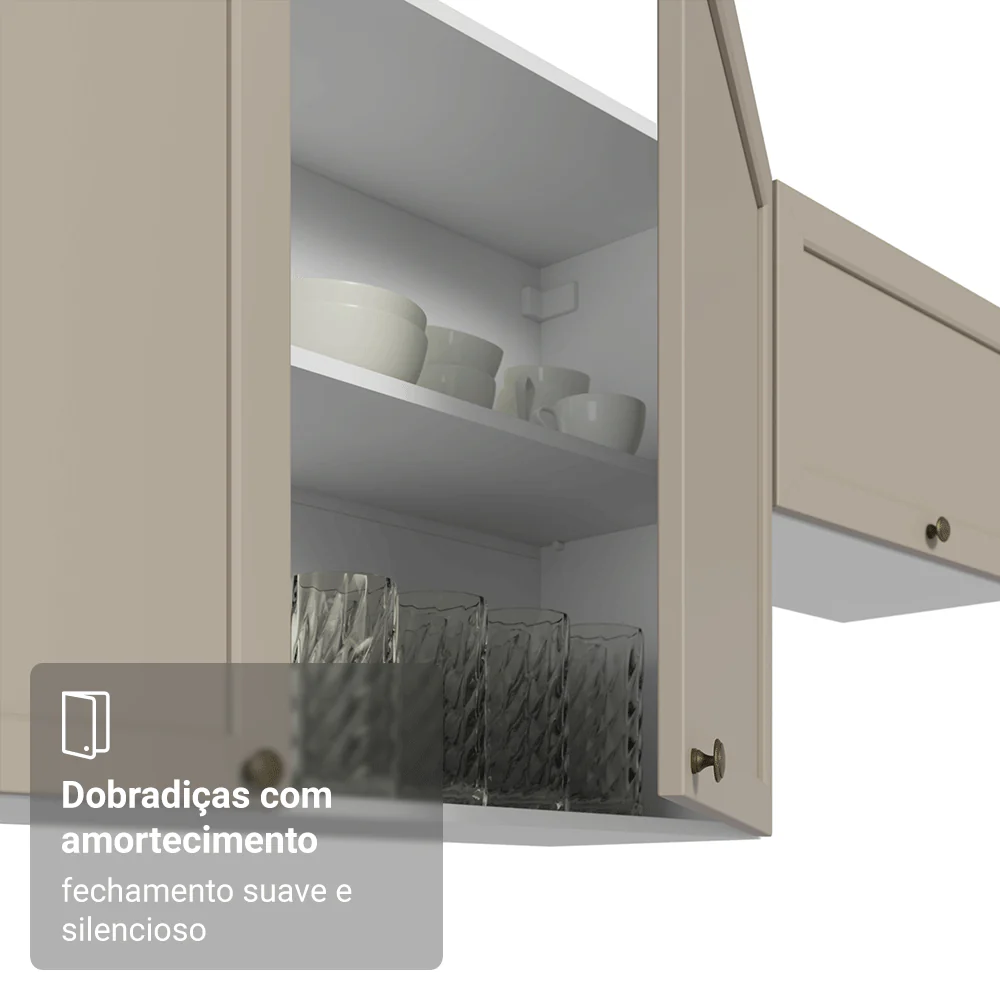 Armário Aéreo 60 cm 1 Porta Branco/Crema Vik Madesa - Image 7