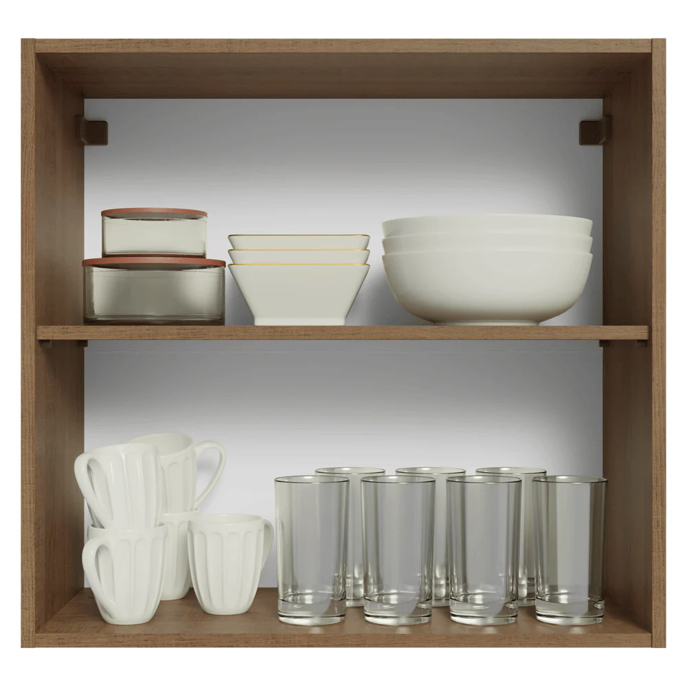 Armário Aéreo 70 cm 2 Portas Rustic/Branco Vik Madesa - Image 4