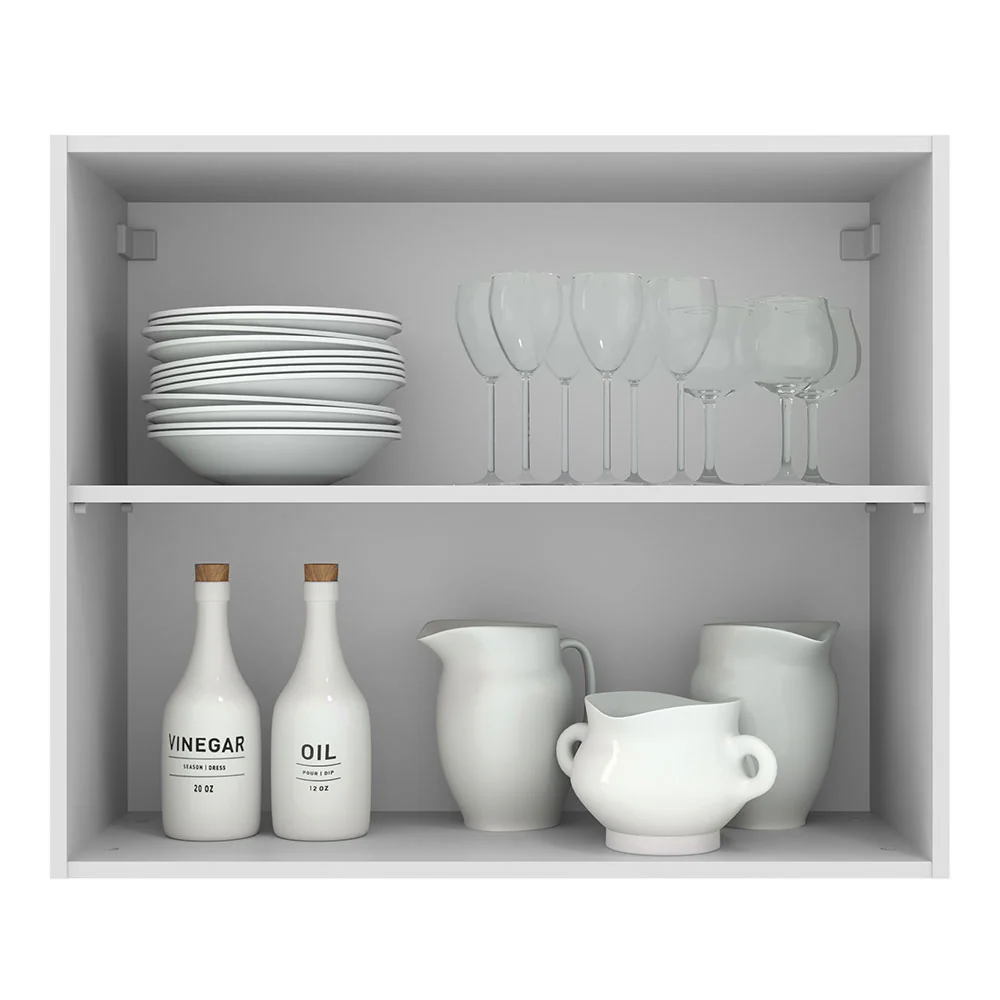 Armário Aéreo 80 cm 2 Portas Branco/Crema Agata Madesa - Image 3