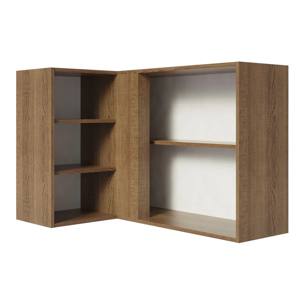 Armário Aéreo de Canto Madesa Stella 1 Porta para linha de 60 cm de profundidade Rustic/Branco - Image 9
