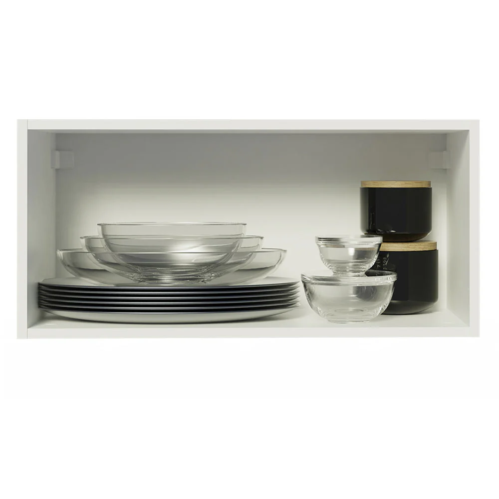 Armário Aéreo de Cozinha Madesa Agata 70 cm 1 Porta Basculante Branco/Cinza - Image 3
