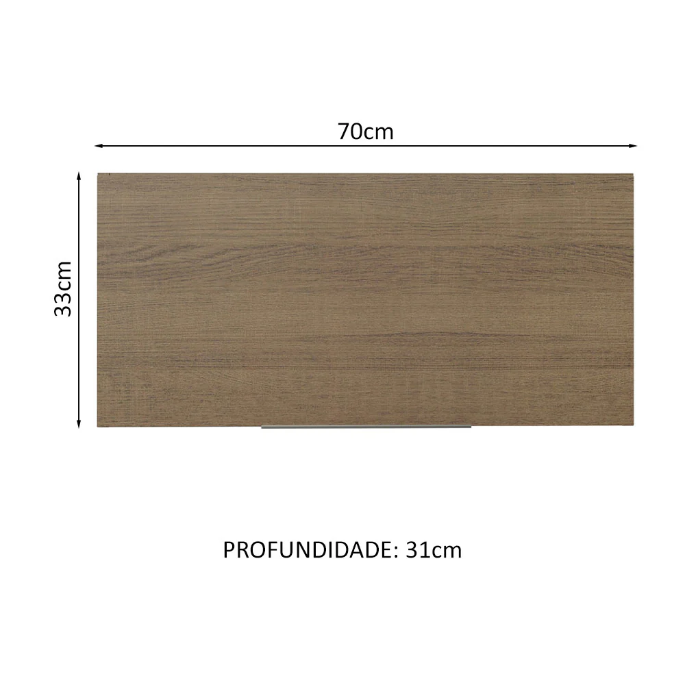 Armário Aéreo de Cozinha Madesa Stella 70 cm 1 Porta Basculante Rustic - Image 2