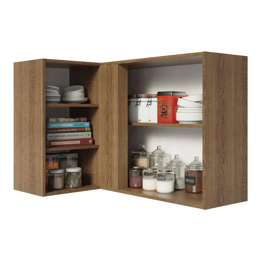 Armário Aéreo de Canto Madesa Agata 1 Porta para linha de 60 cm de profundidade Rustic/Cinza - Image 3