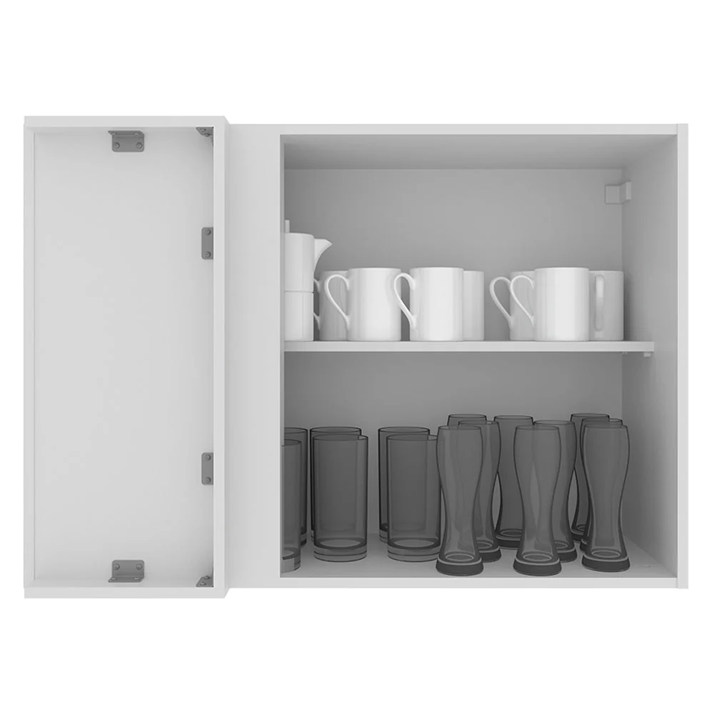 Armário Aéreo de Canto Madesa Glamy 1 Porta Branco - Image 3