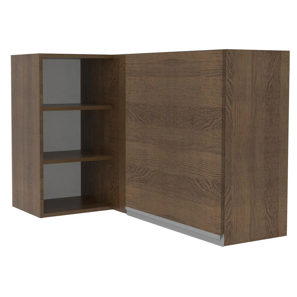 Armário Aéreo de Canto Madesa Glamy 1 Porta para linha de 60 cm de profundidade Rustic