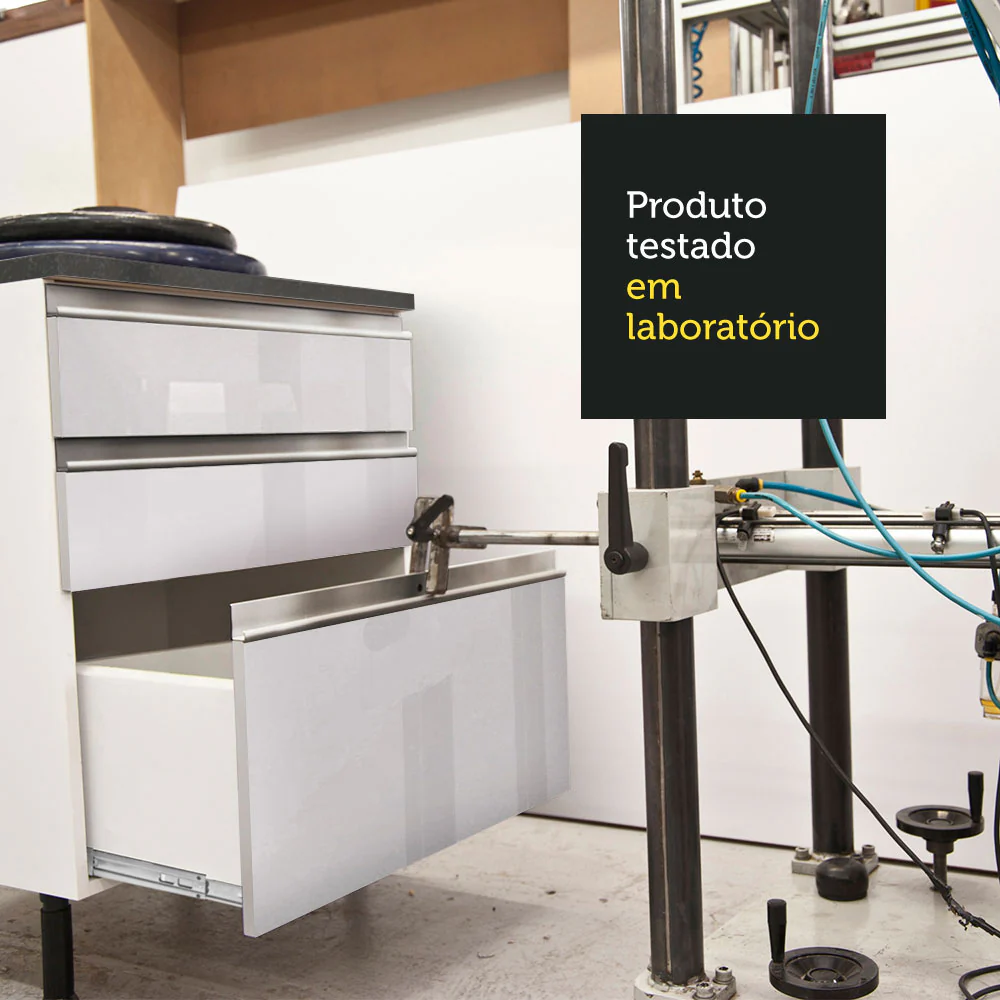Armário Aéreo Madesa Acordes 100% MDF 120 cm 2 Portas Branco Brilho - Image 6