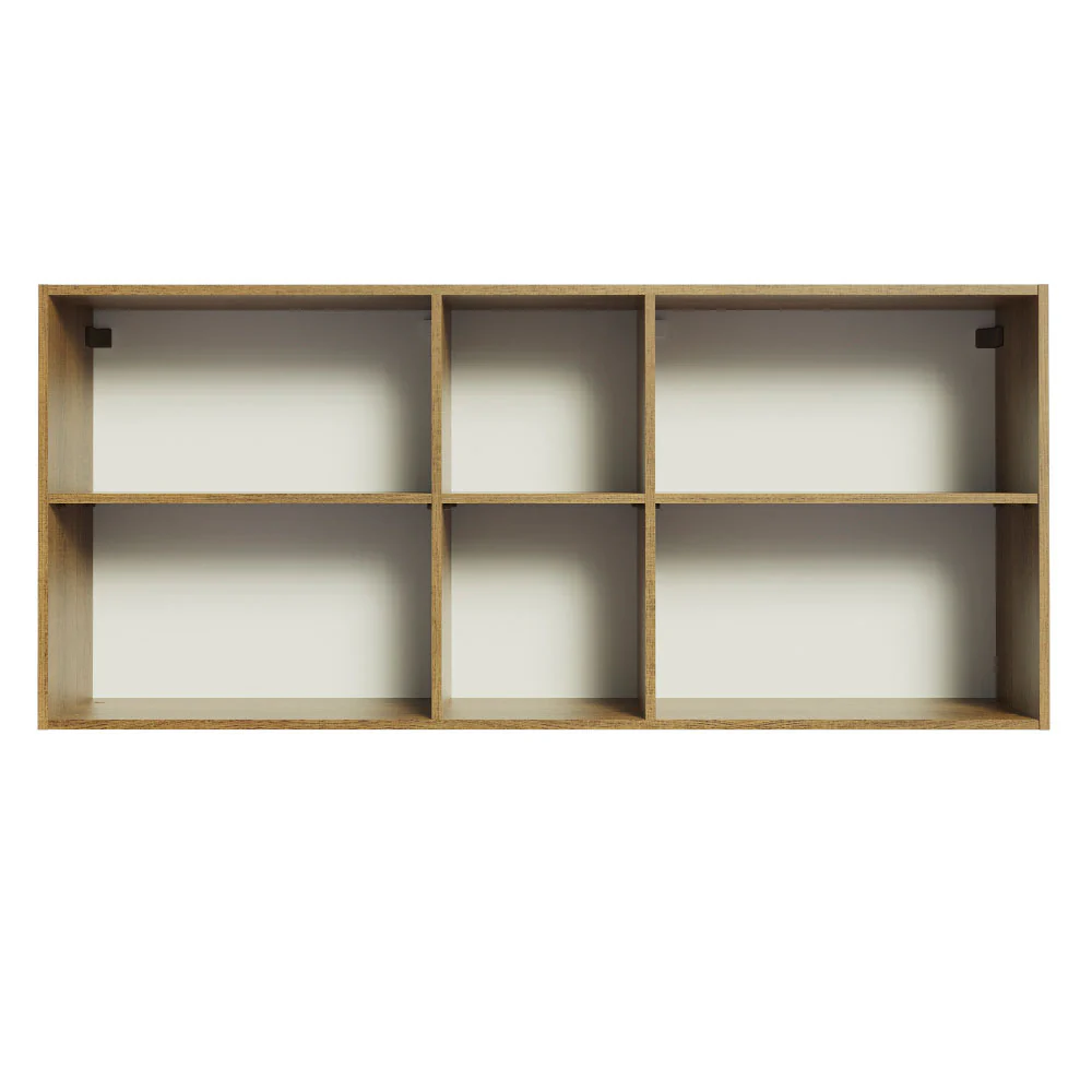 Armário Aéreo Madesa Agata 150 cm 2 Portas e 2 Nichos Rustic/Cinza - Image 9
