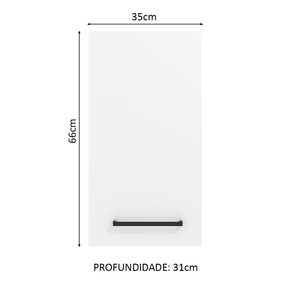Armário Aéreo Madesa Agata 35 cm 1 Porta Branco - Image 2