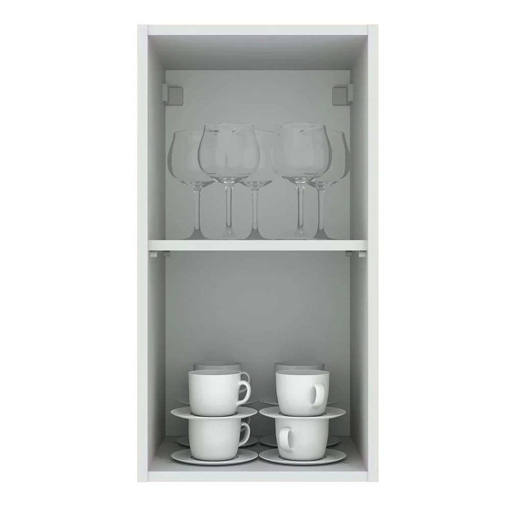 Armário Aéreo Madesa Agata 35 cm 1 Porta Branco/Cinza - Image 3