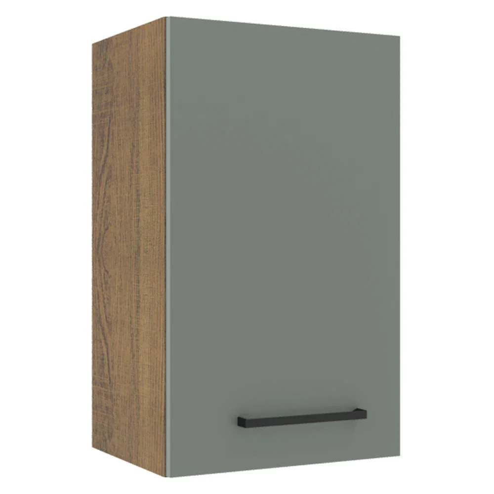 Armário Aéreo Madesa Agata 40 cm 1 Porta Rustic/Cinza
