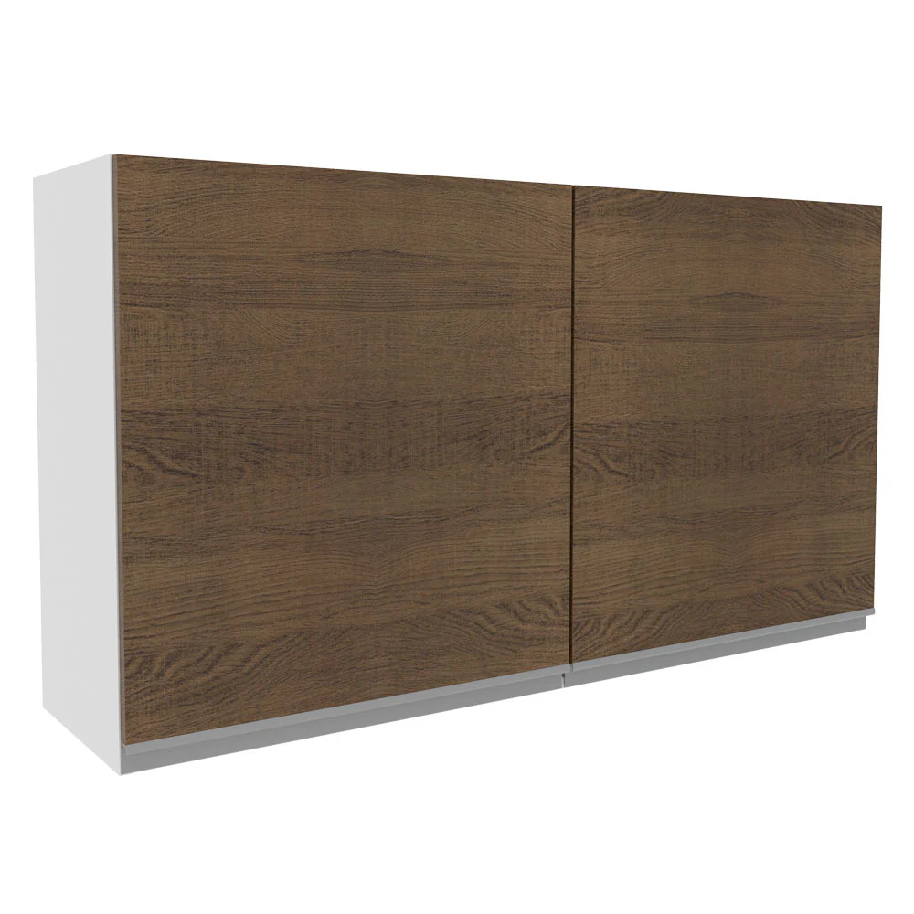 Armário Aéreo Madesa Glamy 120 cm 2 Portas Branco/Rustic