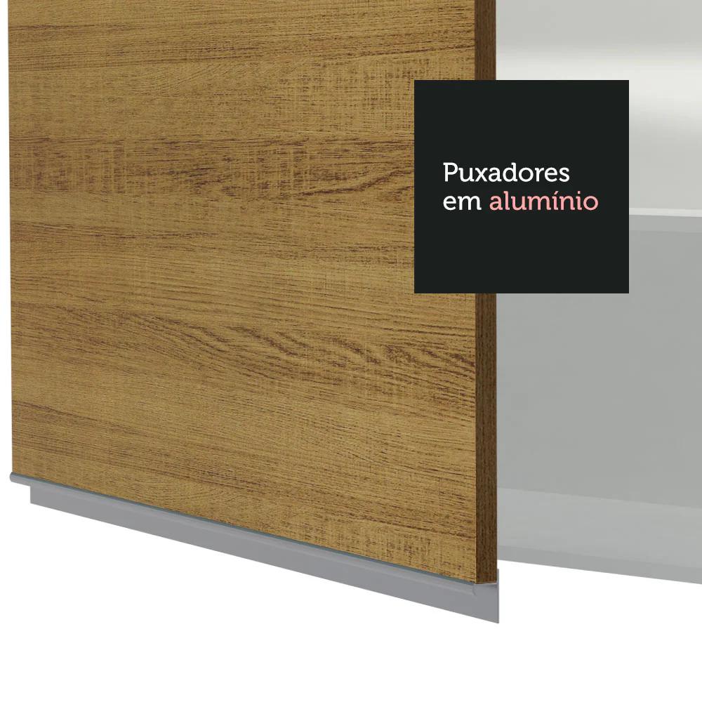 Armário Aéreo Madesa Glamy 120 cm 2 Portas com Vidro Branco/Rustic - Image 5