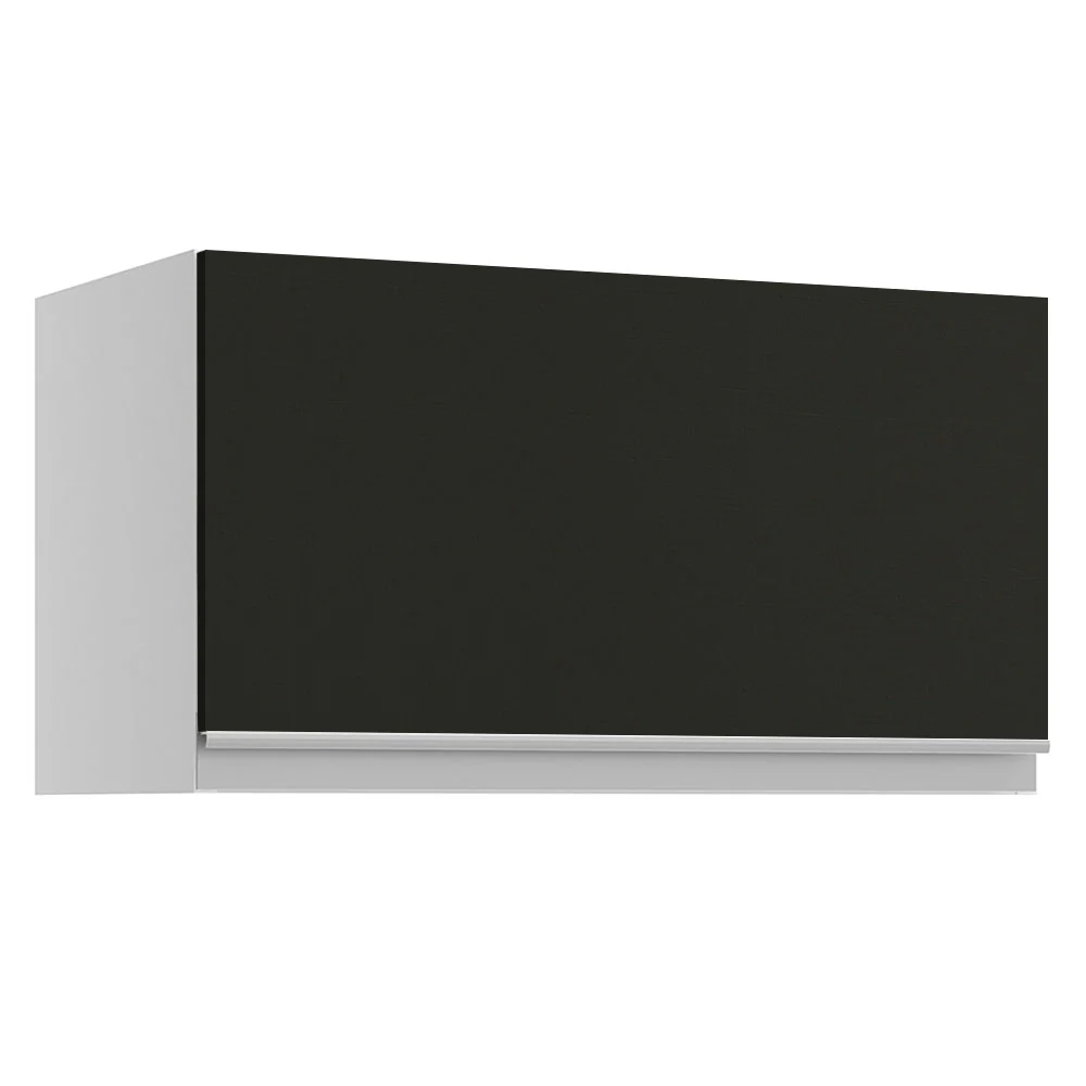 Armário Aéreo Madesa Glamy 60 cm 1 Porta Basculante Branco/Preto