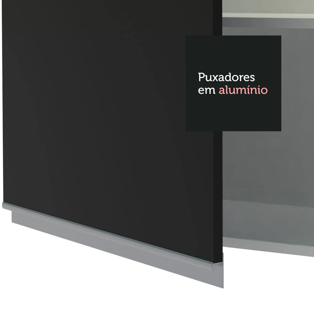 Armário Aéreo Madesa Glamy 80 cm 1 Porta Basculante Branco/Preto - Image 5