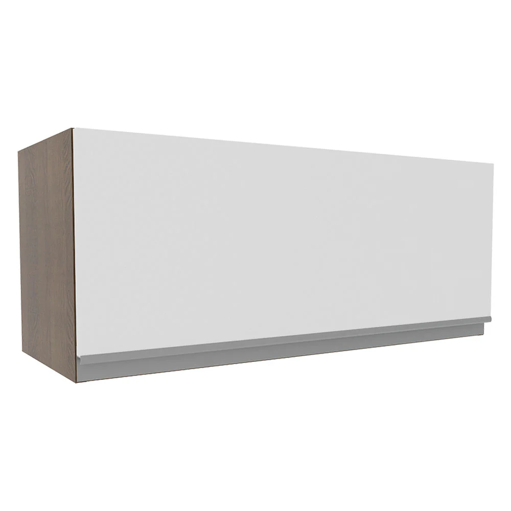 Armário Aéreo Madesa Glamy 80 cm 1 Porta Basculante Rustic/Branco