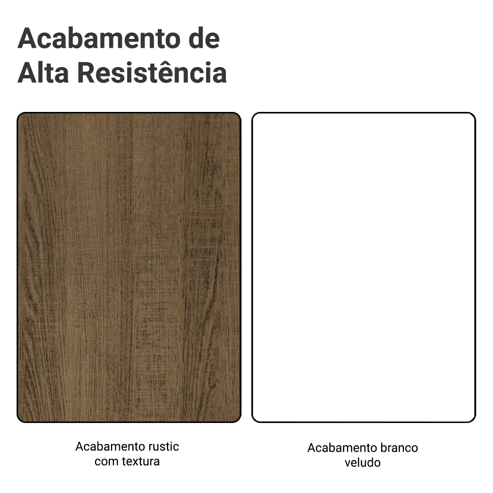 Armário Aéreo 120 cm 3 Portas Rustic/Branco Veludo Lux Madesa - Image 10