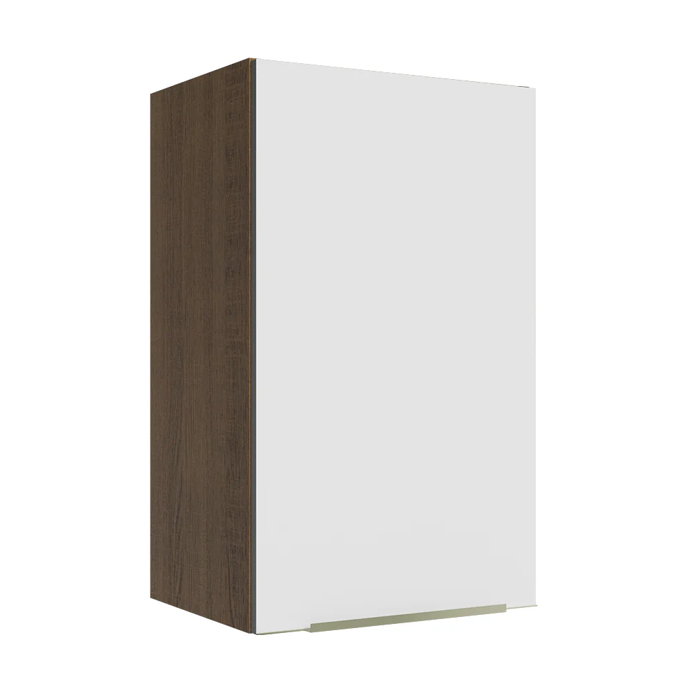Armário Aéreo Madesa Lux 40 cm 1 Porta Rustic/Branco Veludo