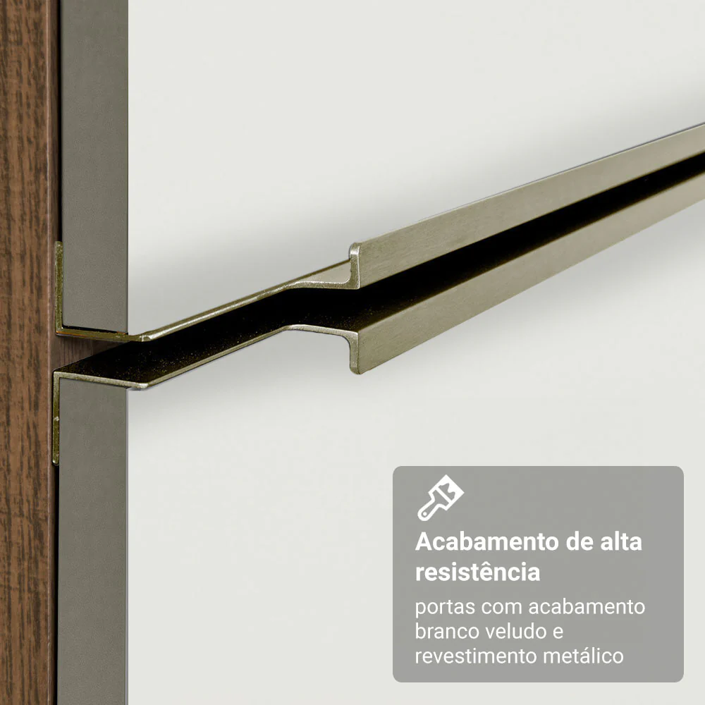 Armário Aéreo Madesa Lux 40 cm 1 Porta Rustic/Branco Veludo - Image 8