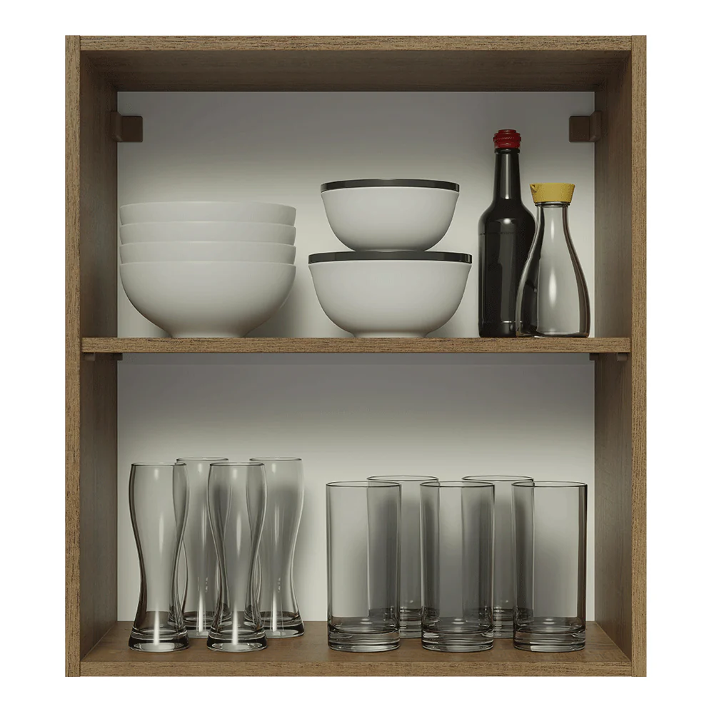 Armário Aéreo Madesa Lux 60 cm 1 Porta Rustic/Preto - Image 5