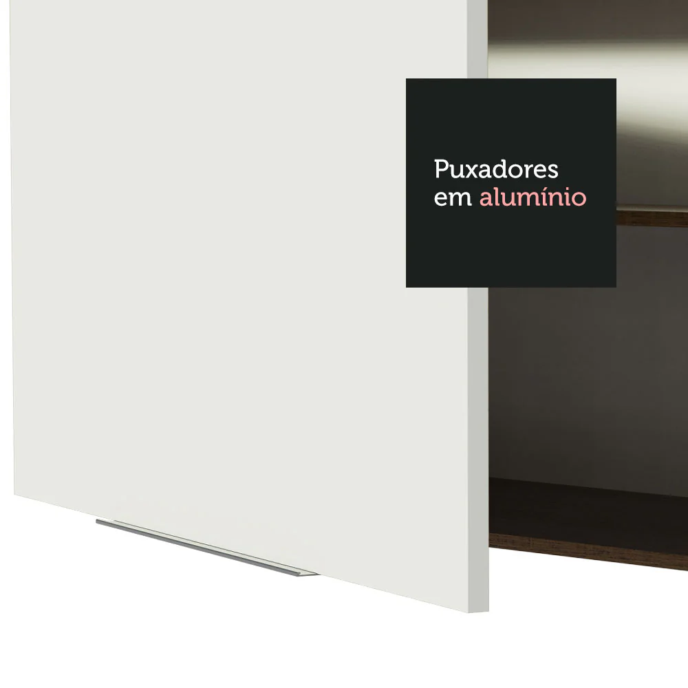 Armário Aéreo Madesa Stella 60 cm 1 Porta Basculante Rustic/Branco - Image 5