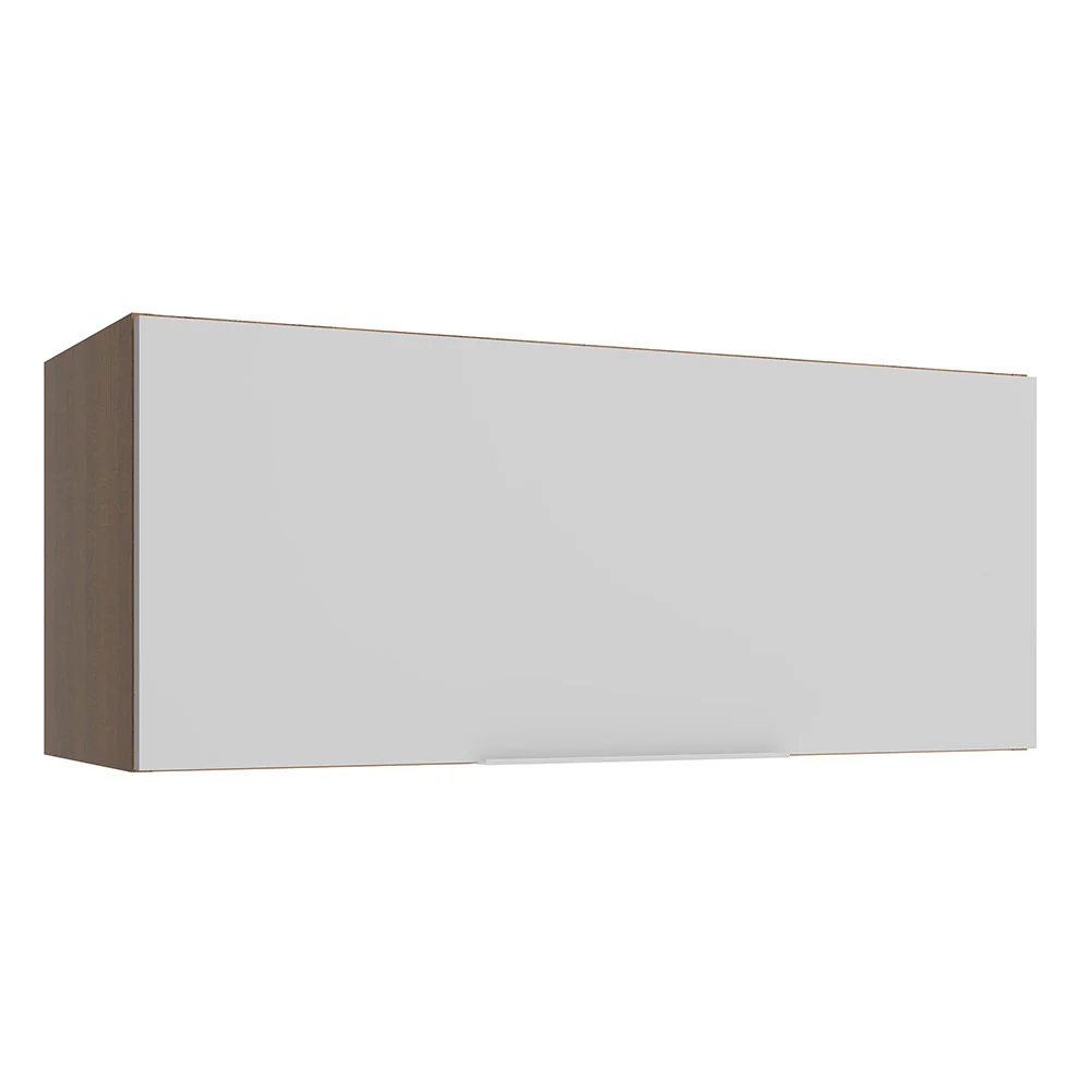 Armário Aéreo Madesa Stella 80 cm 1 Porta Basculante Rustic/Branco