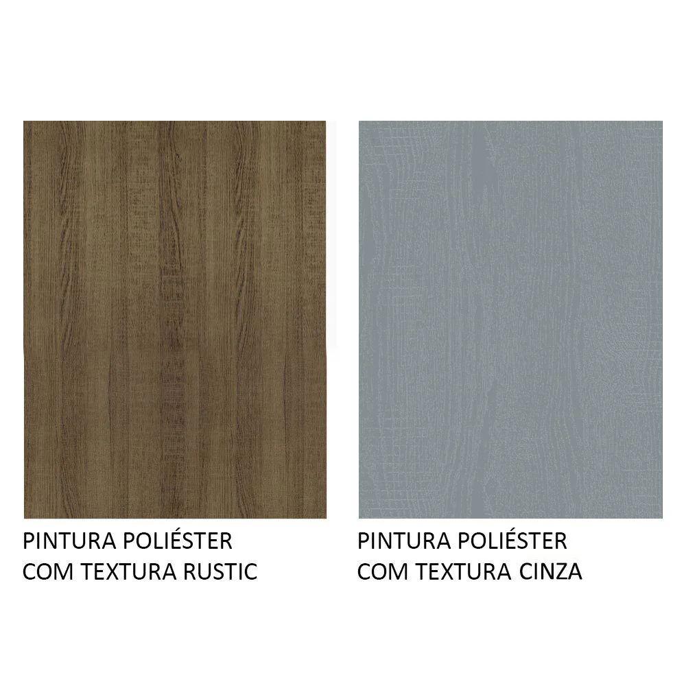 Armário Aéreo Multiuso 120cm 2 Portas Rustic/Cinza Agata Madesa - Image 10