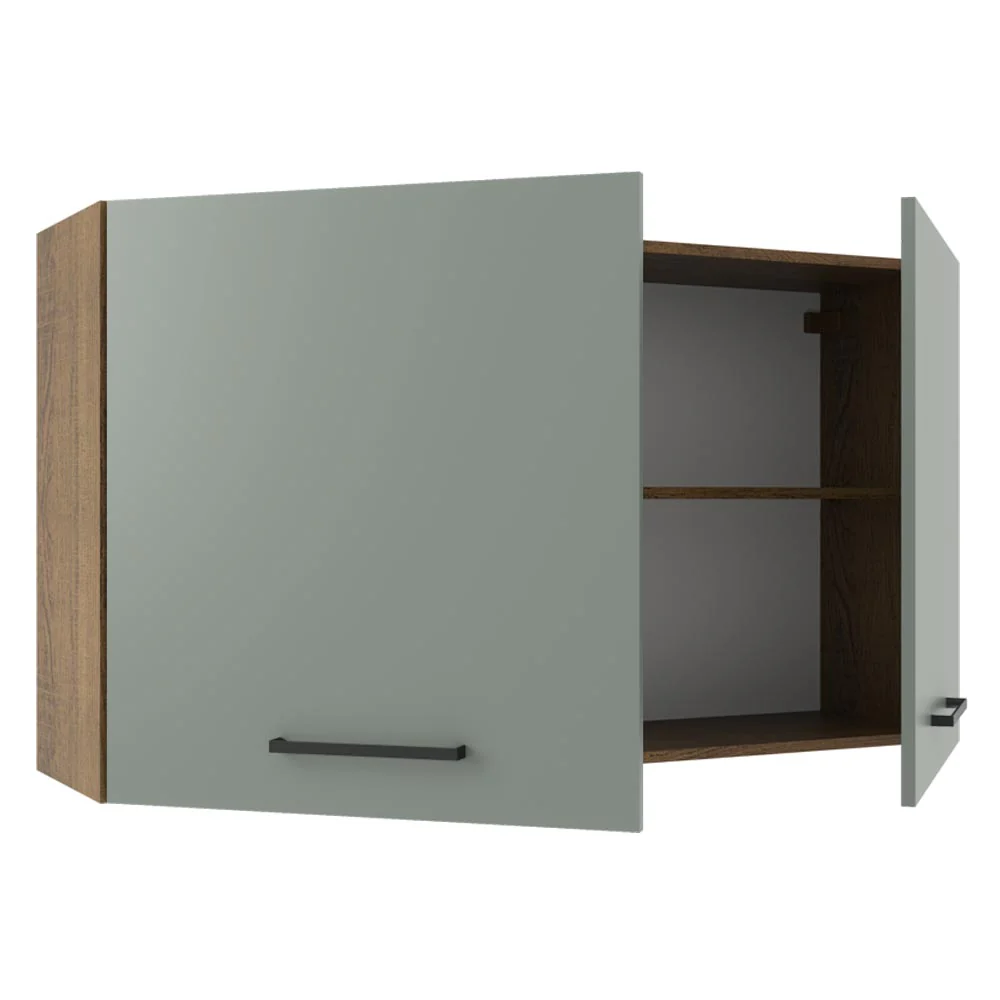 Armário Aéreo Multiuso 120cm 2 Portas Rustic/Cinza Agata Madesa - Image 4