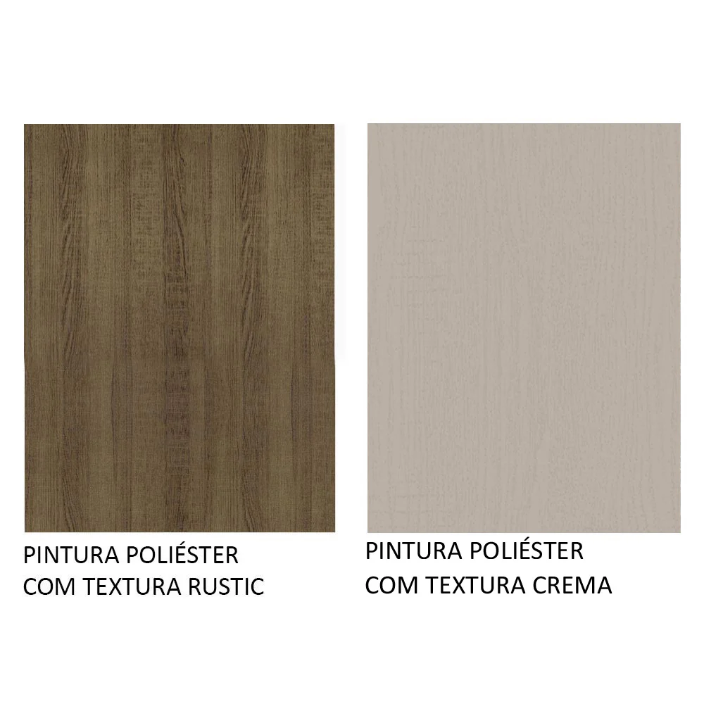 Armário Aéreo Multiuso 120cm 2 Portas Rustic/Crema Agata Madesa - Image 10