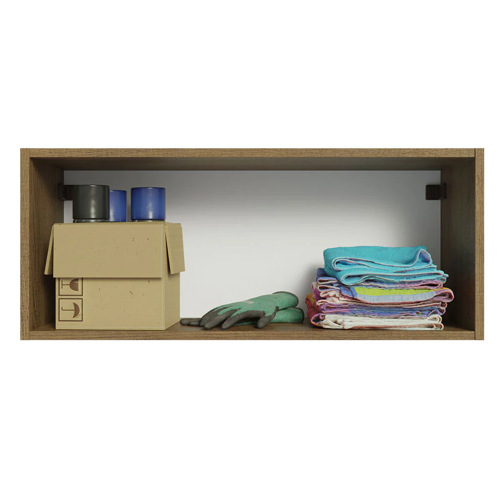 Armário Aéreo Multiuso 80cm 1 Porta Basculante Rustic/Preto Agata Madesa - Image 4