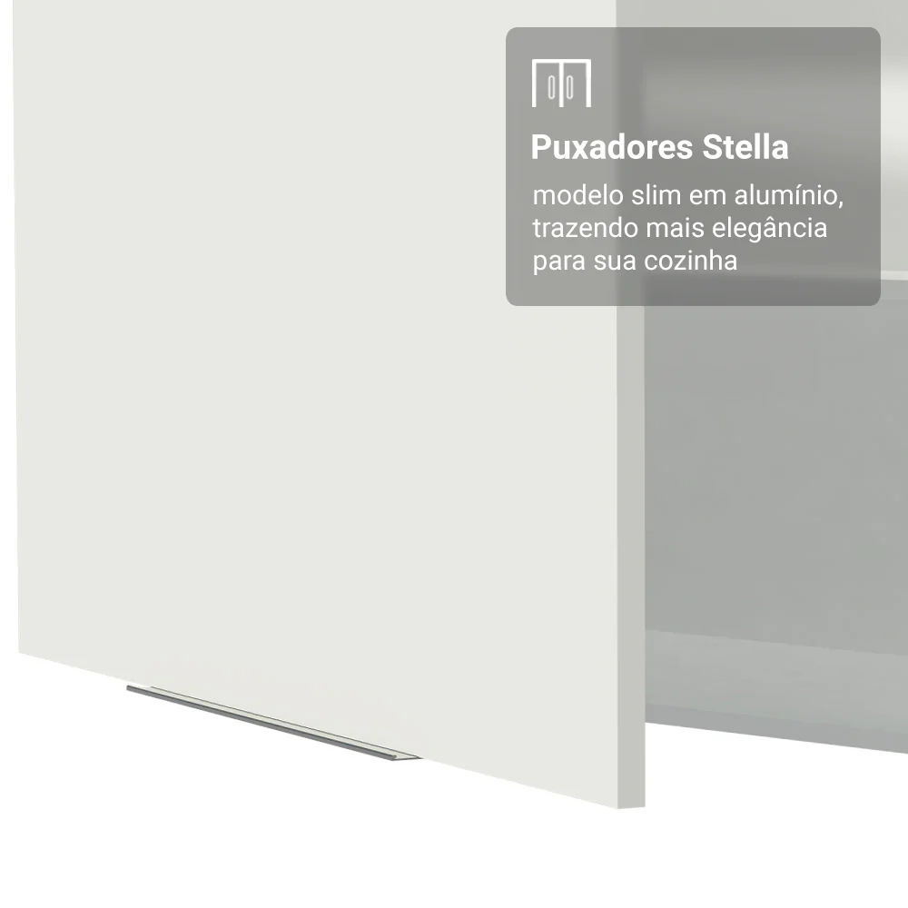 Armário Aéreo para Quarto 100 cm 1 Porta Basculante Branco Neo Madesa - Image 6