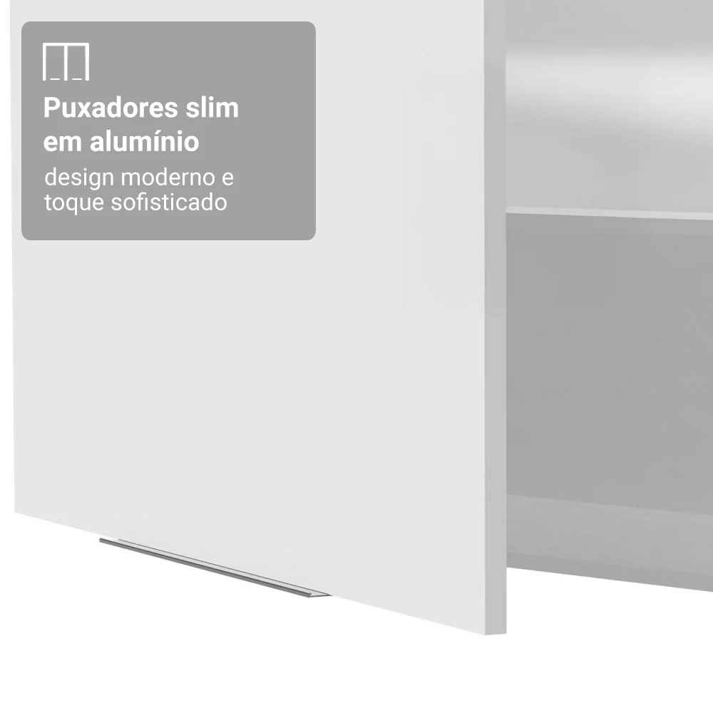 Armário Aéreo para Quarto 80 cm 2 Portas Branco Neo Madesa - Image 5