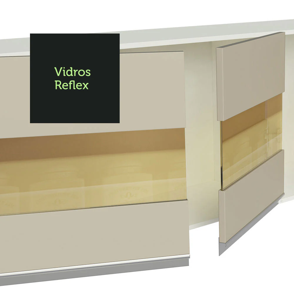 Armário de Cozinha Compacta 100% MDF 180cm Branco/Rustic/Crema Smart Madesa 02 - Image 6