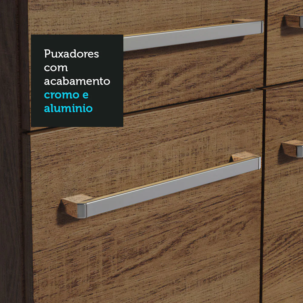 Armário de Cozinha Compacta 105cm com Pia Rustic/Cinza Emilly Madesa 04 - Image 8