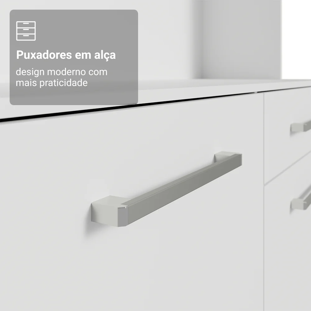 Armário de Cozinha Compacta 120cm Branco Life Madesa - Image 6