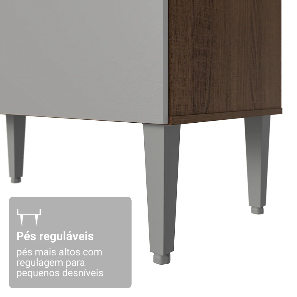 Armário de Cozinha Compacta 120cm Rustic/Cinza Life Madesa - Image 7