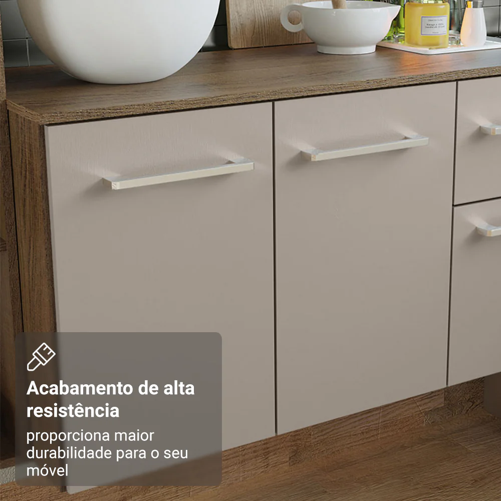 Armário de Cozinha Compacta 120cm Rustic/Crema Easy Madesa - Image 7