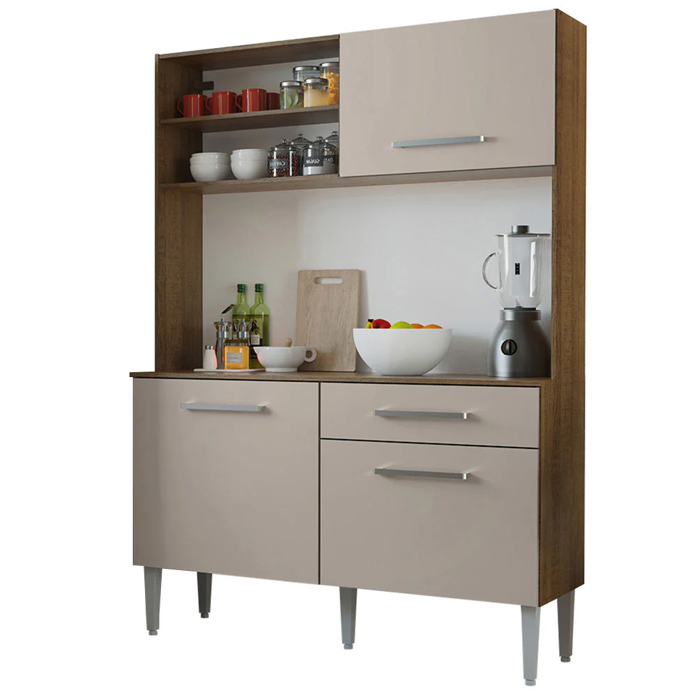 Armário de Cozinha Compacta 120cm Rustic/Crema Life Madesa - Image 2