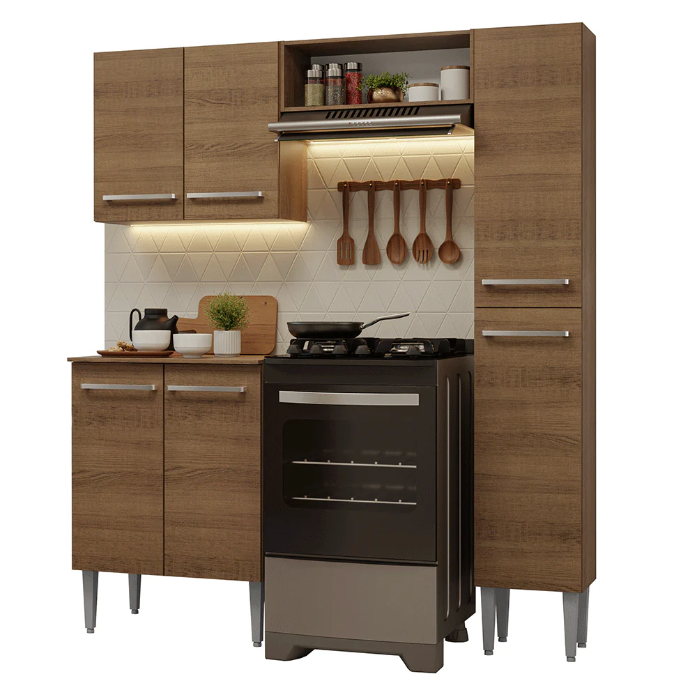 Armário de Cozinha Compacta 156 cm Rustic Emilly Madesa 02 - Image 2