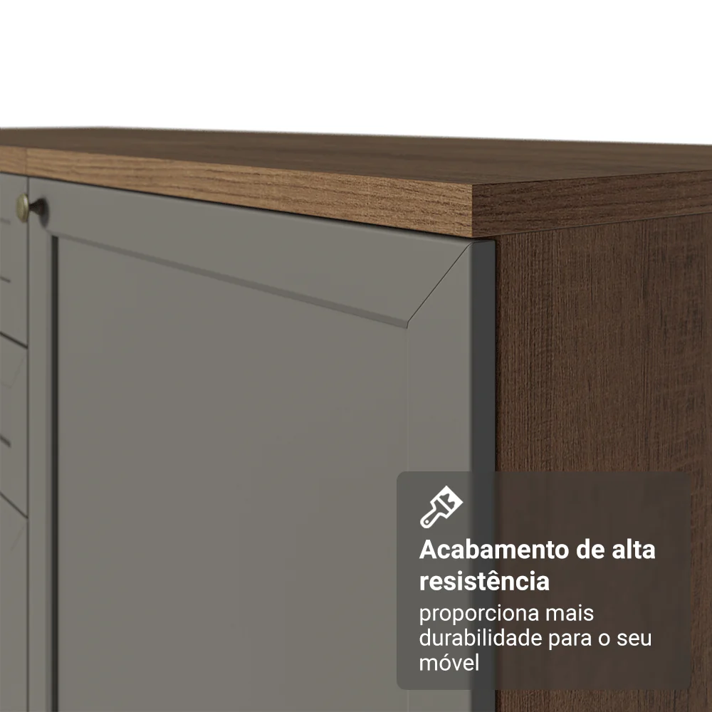 Armário de Cozinha Compacta 180 cm Rustic/Cinza Vik Madesa 01 - Image 9