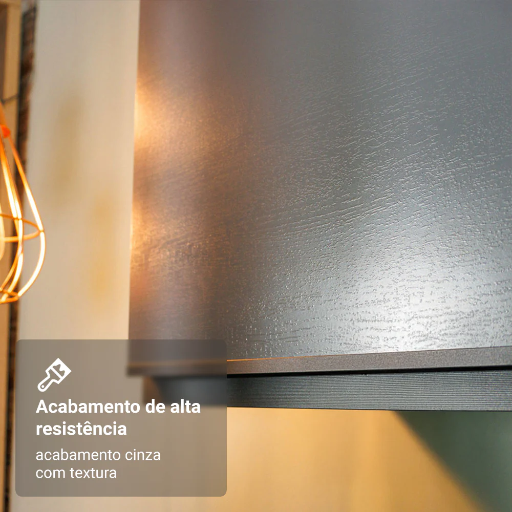 Armário de Cozinha Compacta 180 cm Suspensa Cinza Nice Madesa 03 - Image 8