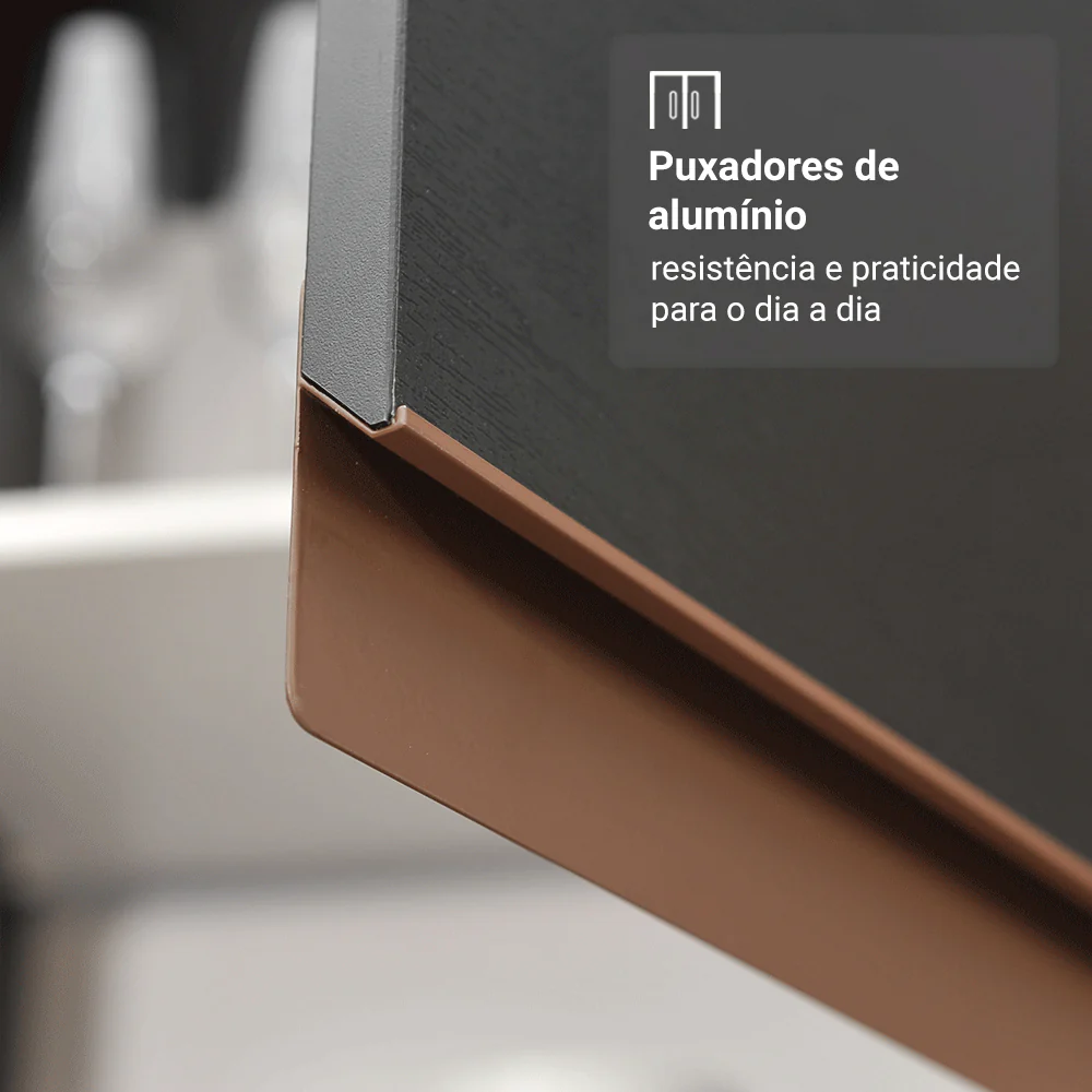 Armário de Cozinha Compacta 190cm Preto Reims Madesa 04 - Image 6