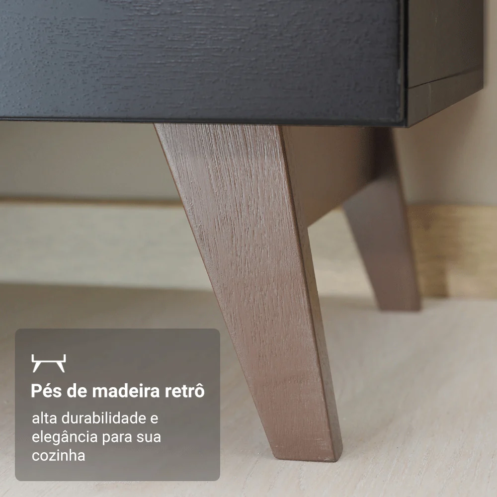 Armário de Cozinha Compacta 190cm Preto Reims Madesa 05 - Image 9