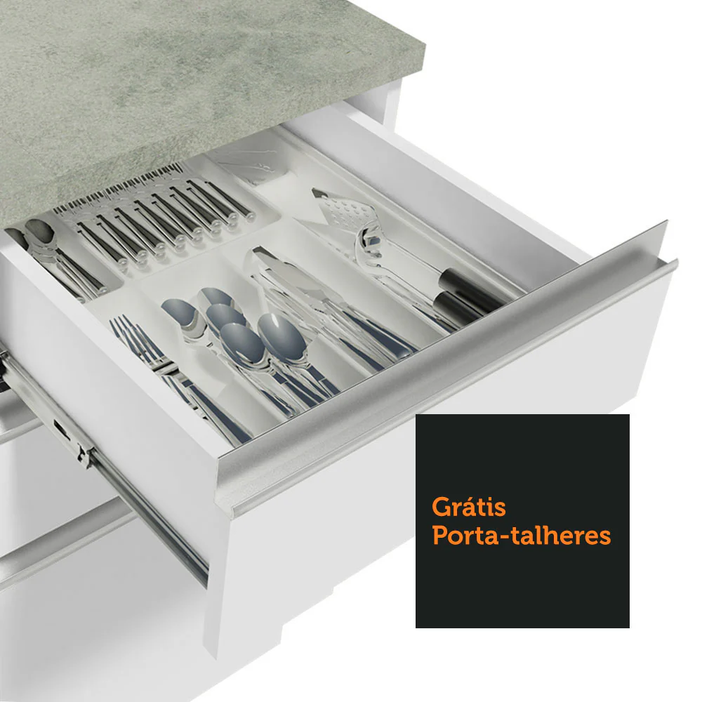 Armário de Cozinha Compacta 200cm Branco Glamy Madesa 08 - Image 9