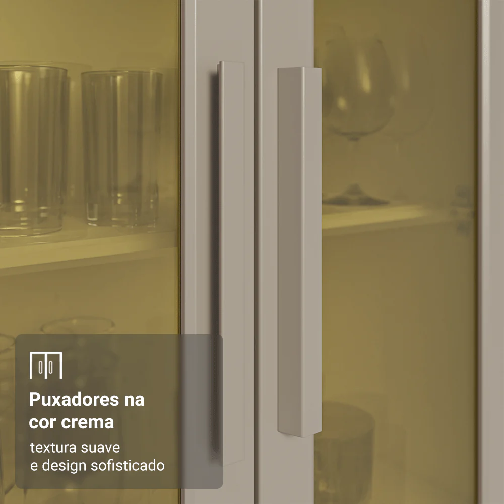 Armário de Cozinha Compacta 100% MDF 180 cm Branco/Rustic/Crema Smart Madesa 03 - Image 6
