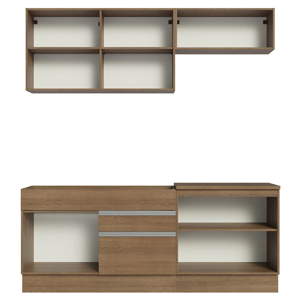 Armário de Cozinha Compacta 200cm Rustic Glamy Madesa 07 - Image 11